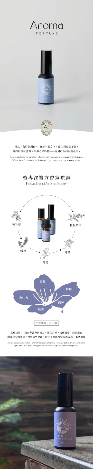 植專注複方香氛噴霧 商品介紹