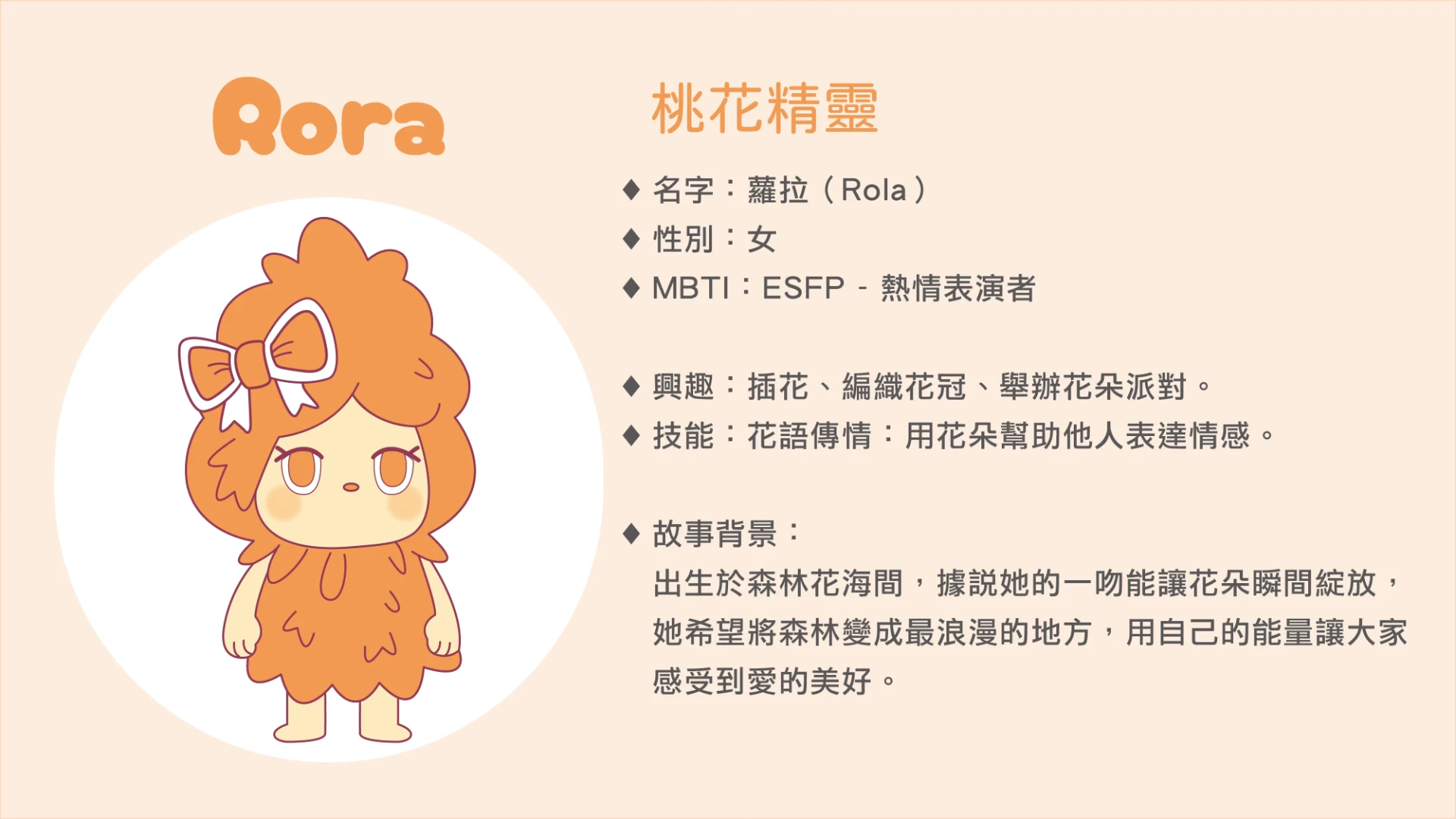 桃花精靈 蘿拉 Rora 角色故事卡