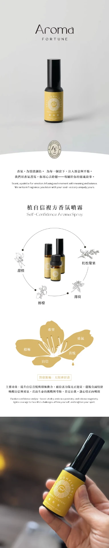 植自信複方香氛噴霧 商品介紹