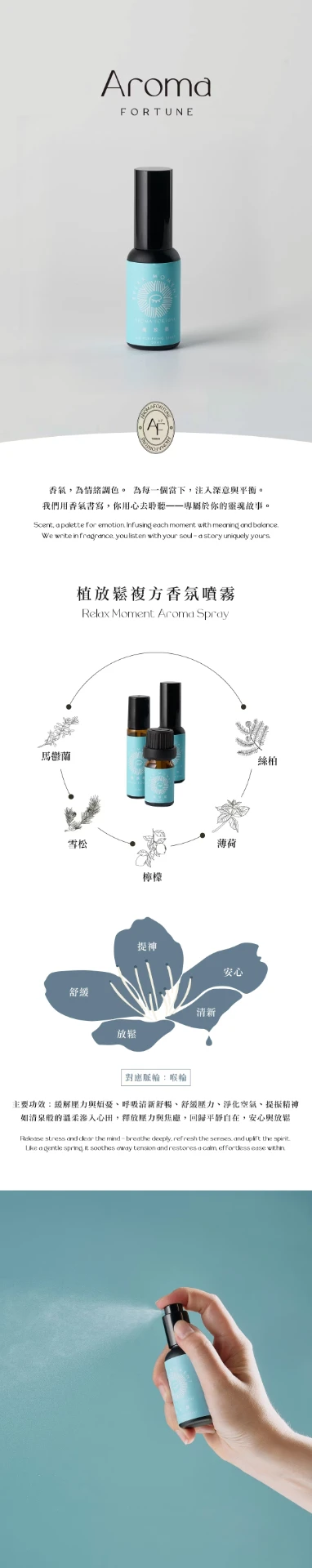 植放鬆複方香氛噴霧 商品介紹